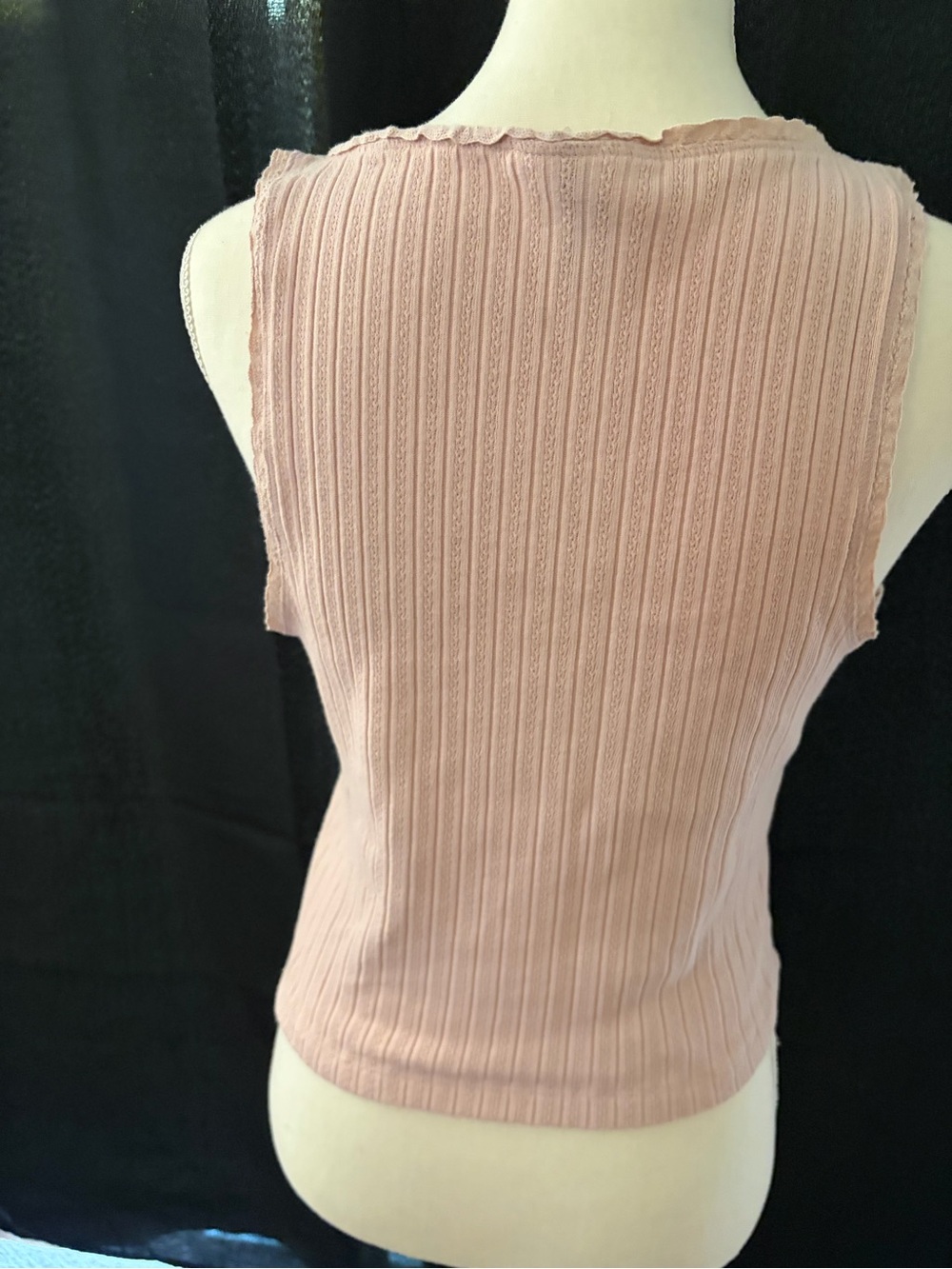 Universal Thread Women's Ribbed Button-Front Tank Top - Pink Size Medium - Picture 3 of 5